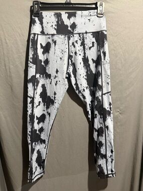 Zyia Black & Grey Splatter Print Leggings